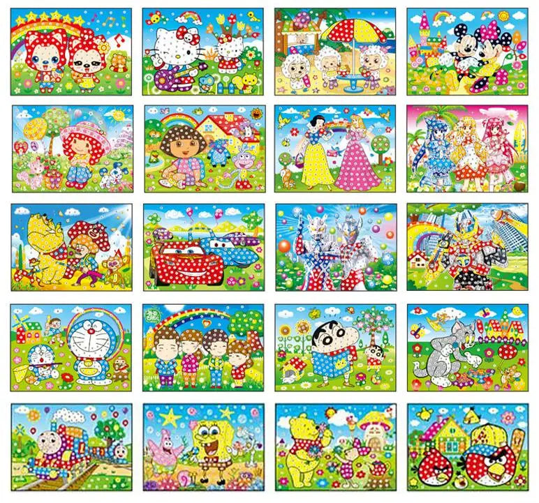 5/10/20pcs/Lot DIY Diamond Stickers Handmade Crystal Paste Painting Mosaic Puzzle Toys Random Color Kids Stickers Gift Children