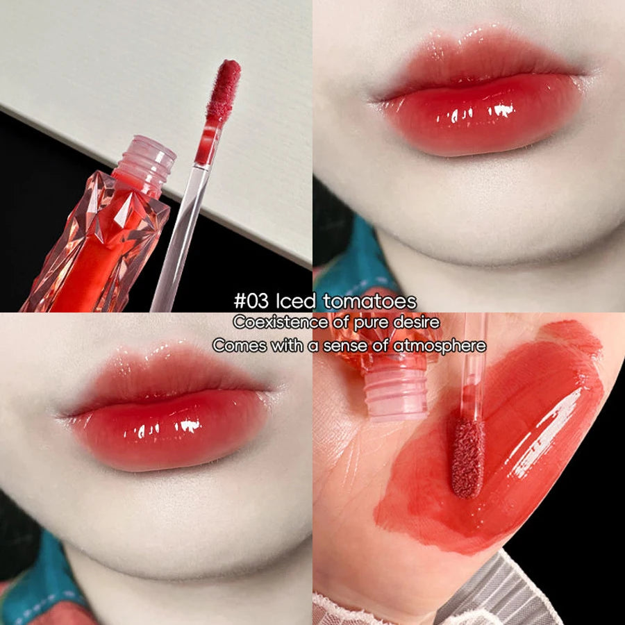 Long-Lasting Moisturizing Waterproof Lip Gloss - Transparent Mirror Finish