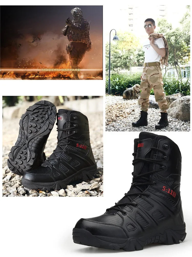 Special Forces Combat Boots Cross-Border Fast Selling Large Size Men's Shoes 46 High Top Outdoor High-Waisted Tactical Climbing