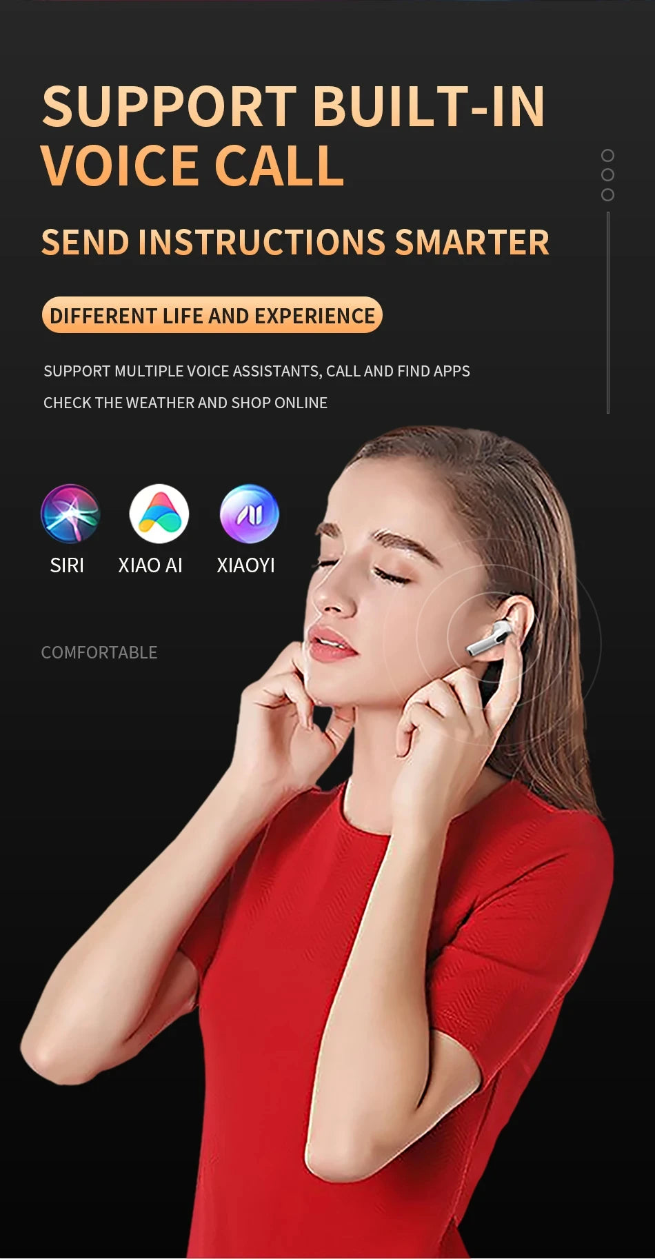 Air Pro 6 TWS Wireless Earbuds - In-Ear Bluetooth Headset w/ Mic for Xiaomi