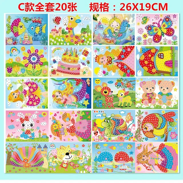 5/10/20pcs/Lot DIY Diamond Stickers Handmade Crystal Paste Painting Mosaic Puzzle Toys Random Color Kids Stickers Gift Children