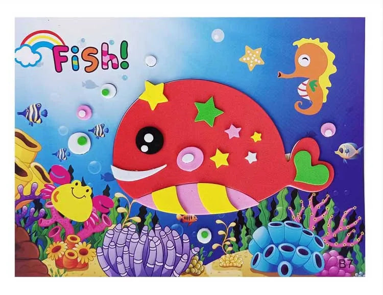 5/10/20Pcs/lot Kids DIY 3D EVA Foam Sticker Cartoon Animal Multi-patterns Styles Puzzles Game Art Craft Early Educational Toys