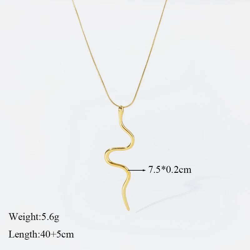 GANEMLY 316L Stainless Steel Water Drop Pendant Necklace For Women Trendy Drawstring Neck Chain 18K Gold Plated Jewelry Gift