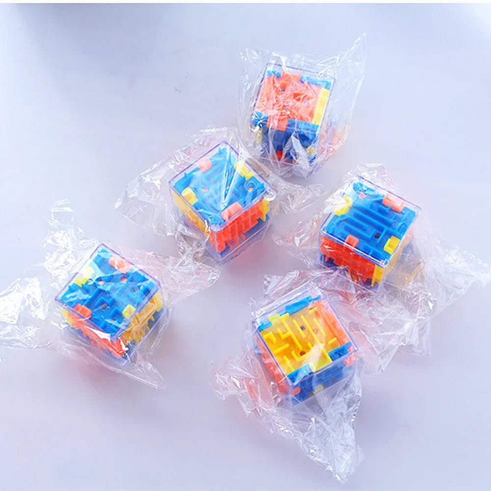 mini 3D Maze Magic Cube Six-sided Transparent Puzzle Speed Cube Rolling Ball Cubes Maze Toys For Children Stress Reliever Toys