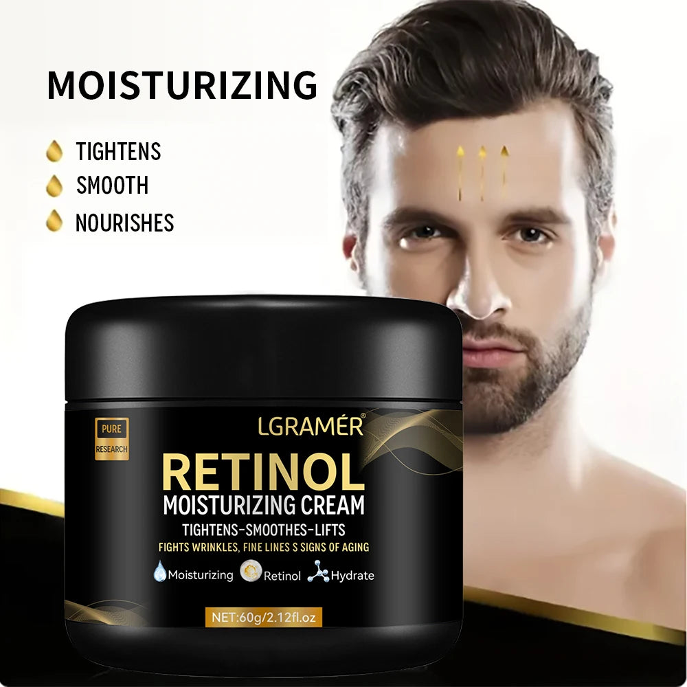 Men's Retinol Face Moisturizer Moisturizing Retinol Cream Anti-Wrinkle Aging Moisturizing Shrink Pores Whitening Smooth Retinol