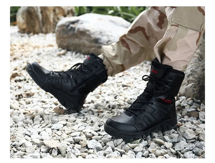 Special Forces Combat Boots Cross-Border Fast Selling Large Size Men's Shoes 46 High Top Outdoor High-Waisted Tactical Climbing