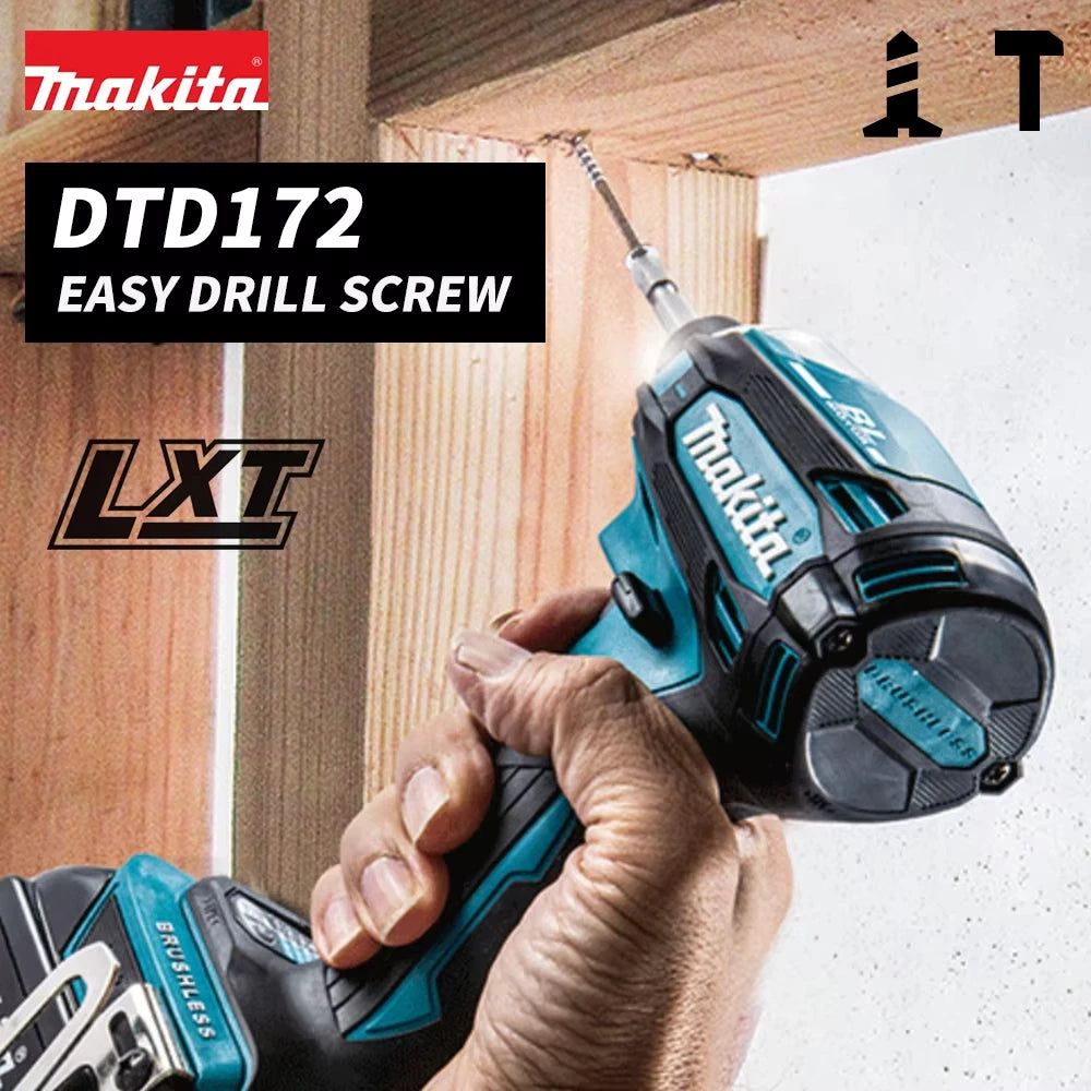 Makita DTD172 18V Cordless Brushless Impact Screwdriver & Drill - Rechargeable