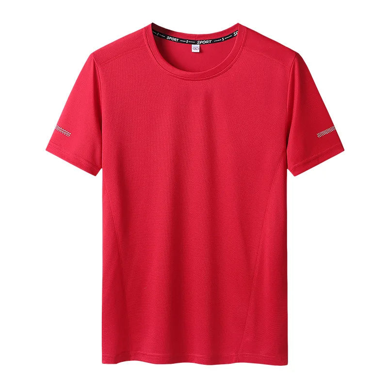 "Men's 9XL Quick-Dry T-Shirt - Plus Size, Round Neck, Short Sleeve, Oversized Tee"