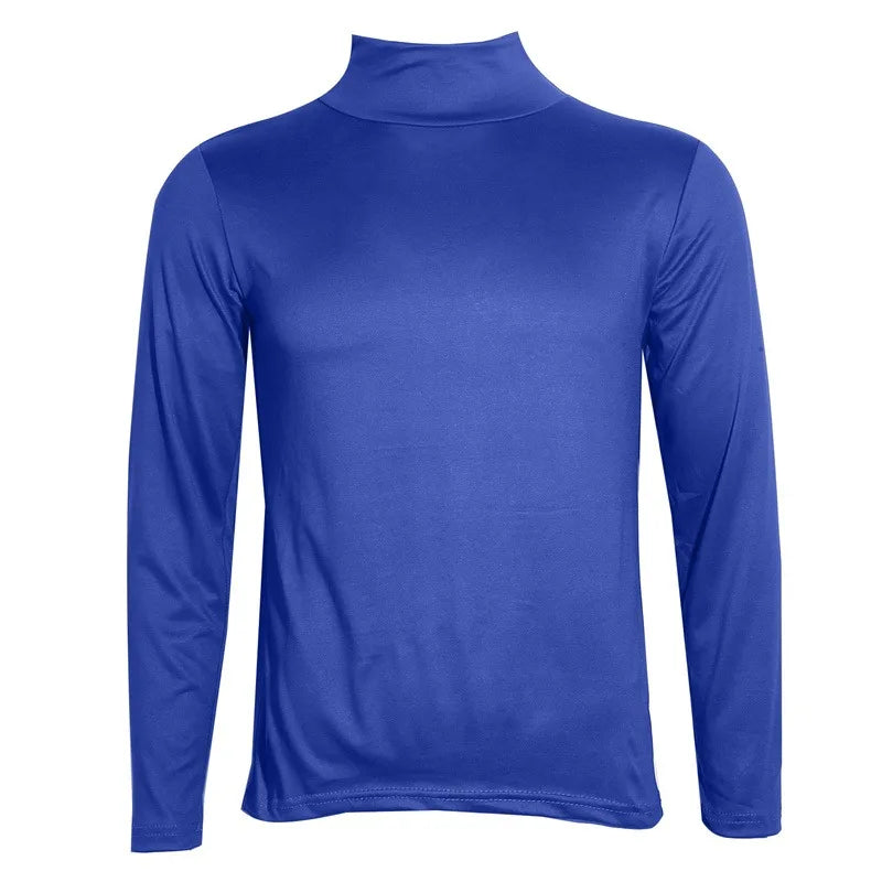 Autumn Winter Men's High Neck T-shirt Slim Fit Fashion High Elastic Long Sleeve Casual Breathable Apparel Pullover Thermal Tops