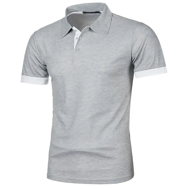 New Mens Short Sleeve Polo Shirt Solid Color Streetwear Lightweight Lapel Tshirts for Men Summer Jogging Sport Tops