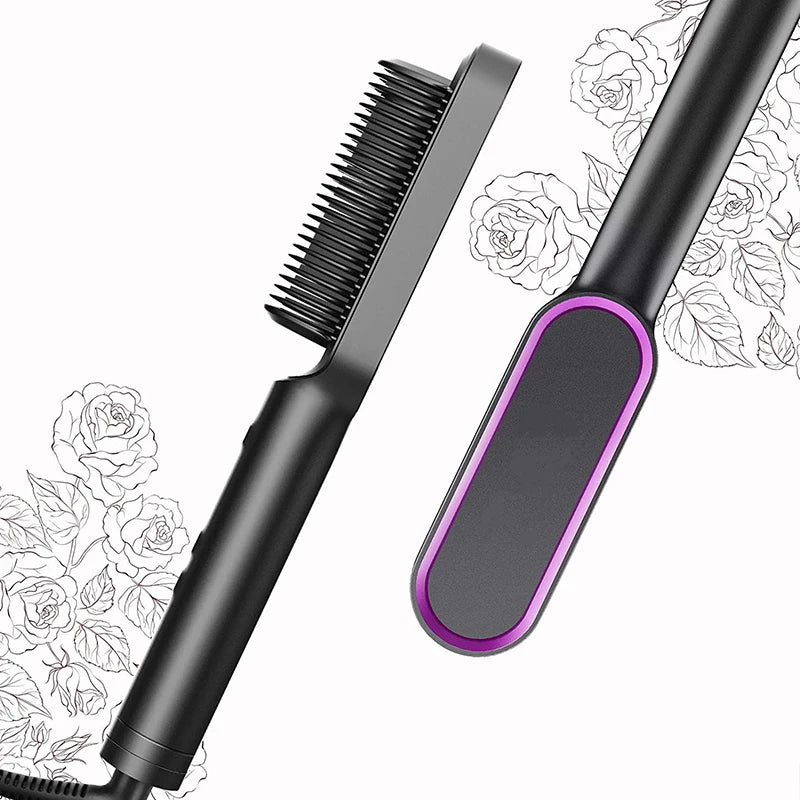 Electric Hair Straightener Brush Professional Fashion Fast Heating Ceramic