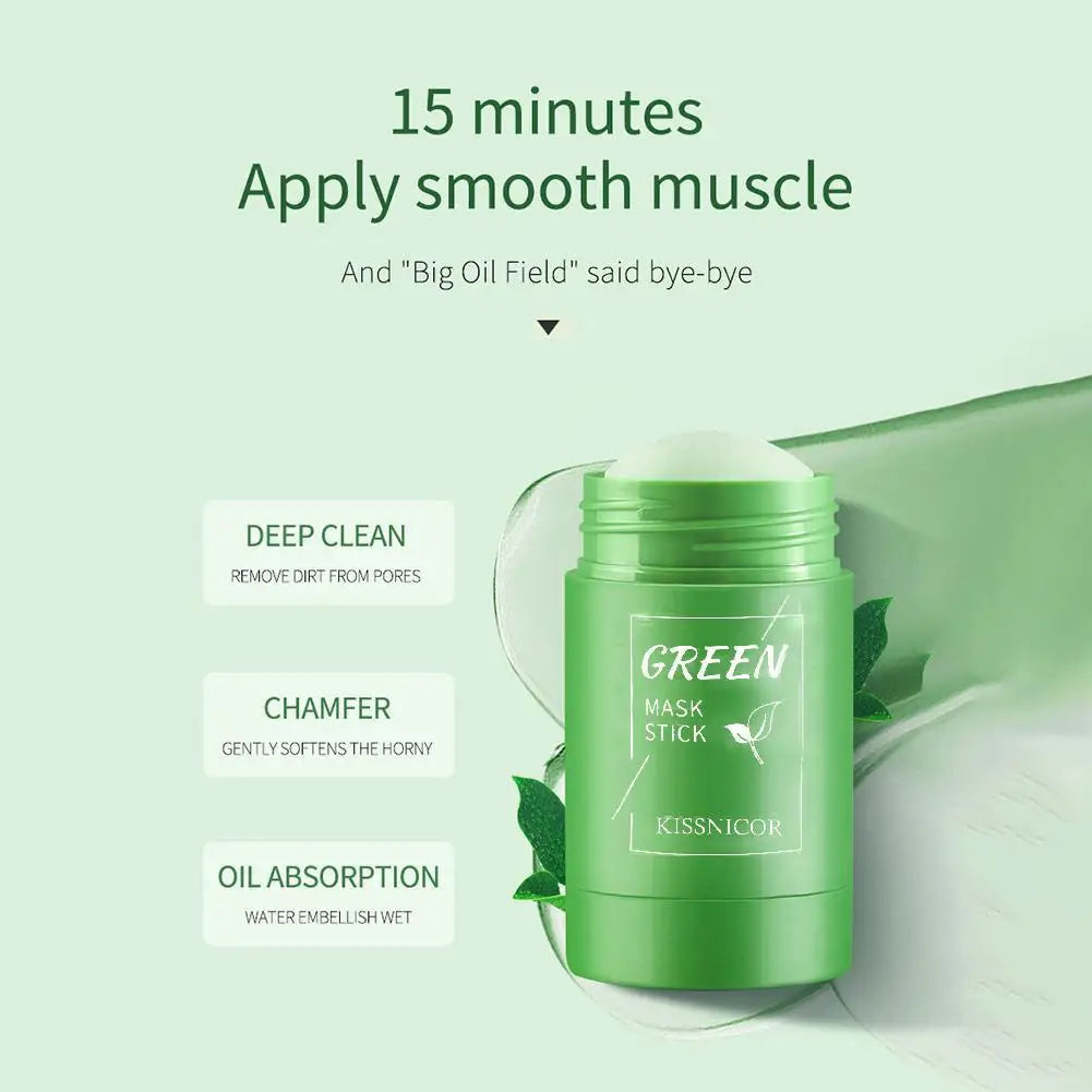 Face Clean Mask Green Tea Cleansing Stick Mask Shrink pores Deep Blackhead