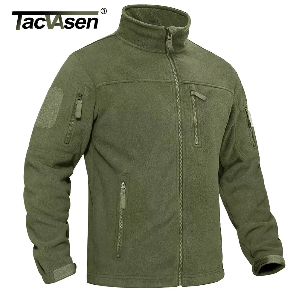 TACVASEN Men's Fleece Jacket -Warm Windproof Zip-Up Coat with Multiple Pockets