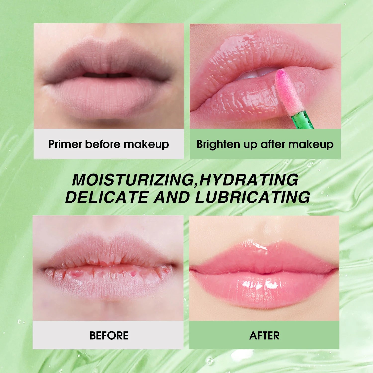 langmannni Aloe Vera Moisturising Lip Gloss Warm Feeling Colour Changing Lip Glaze Long Lasting Moisture Lip Oil