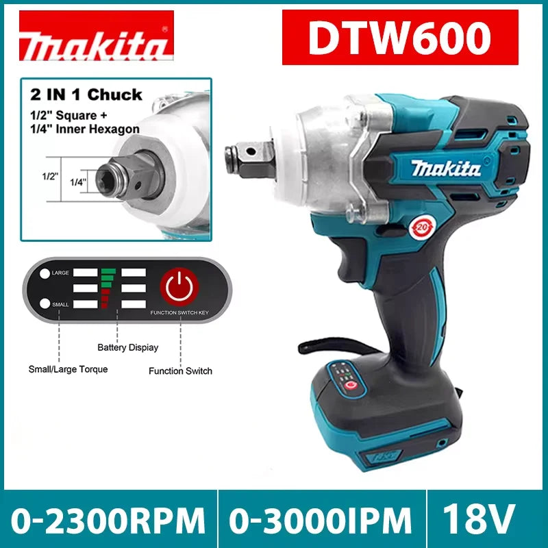 Makita DTW600 Brushless Electric Screwdriver: Rechargeable Drill for 18V