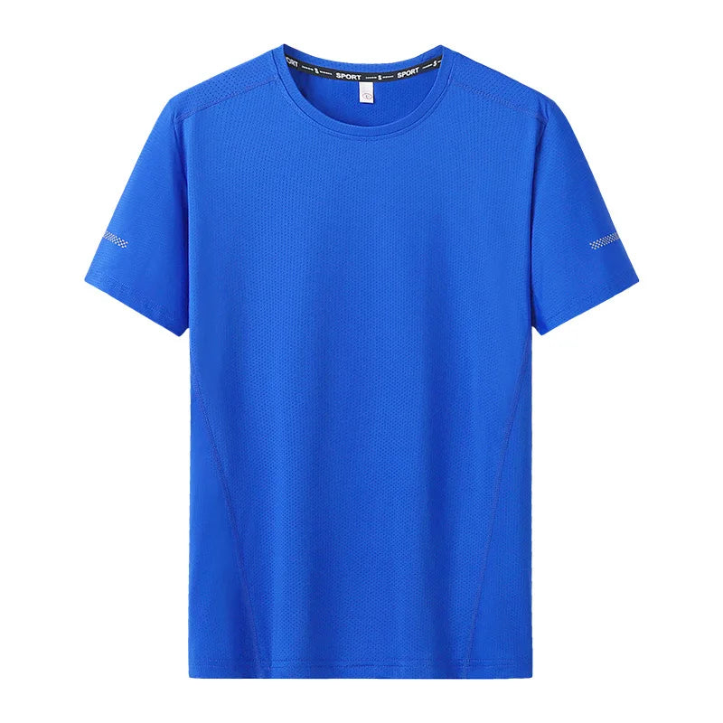 "Men's 9XL Quick-Dry T-Shirt - Plus Size, Round Neck, Short Sleeve, Oversized Tee"