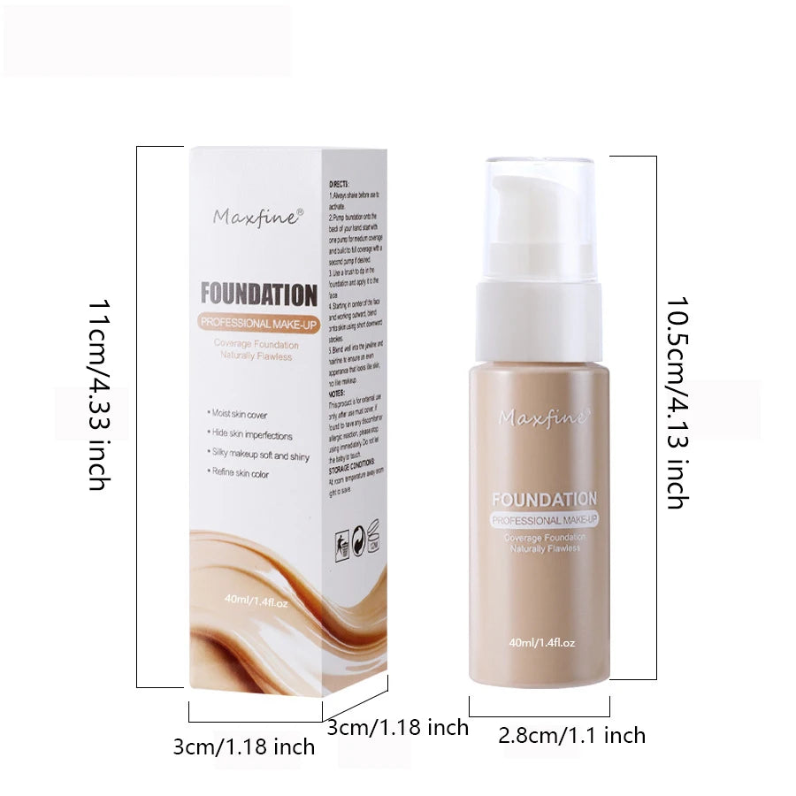 Liquid Foundation-Waterproof & Sweat-Resistant Concealer for Professional Makeup