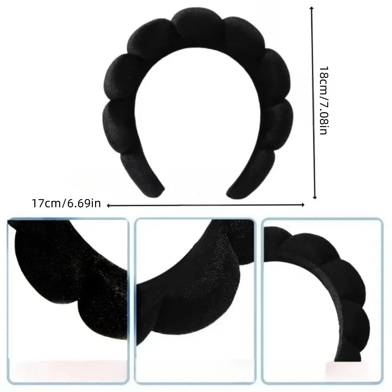 3PCS Stylish Washing Headband Set Wristbands Scrunchies Spa Bubble Headband