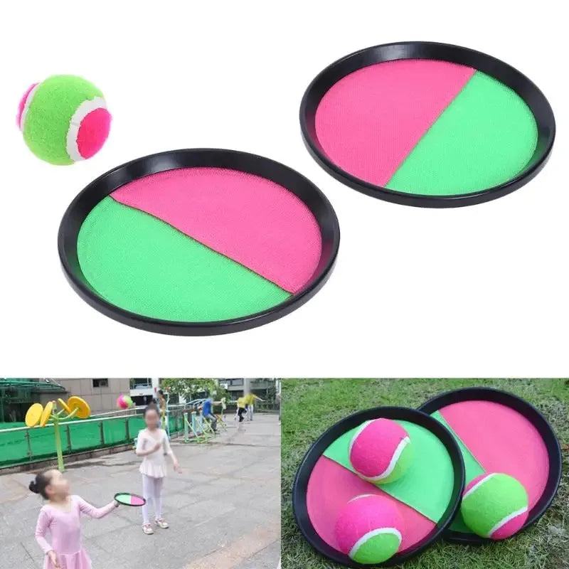 1Set Kids Sucker Sticky Ball Toy Outdoor Sports Catch Ball Game Set Throw And Catch Parent-Child Interactive Outdoor Toys