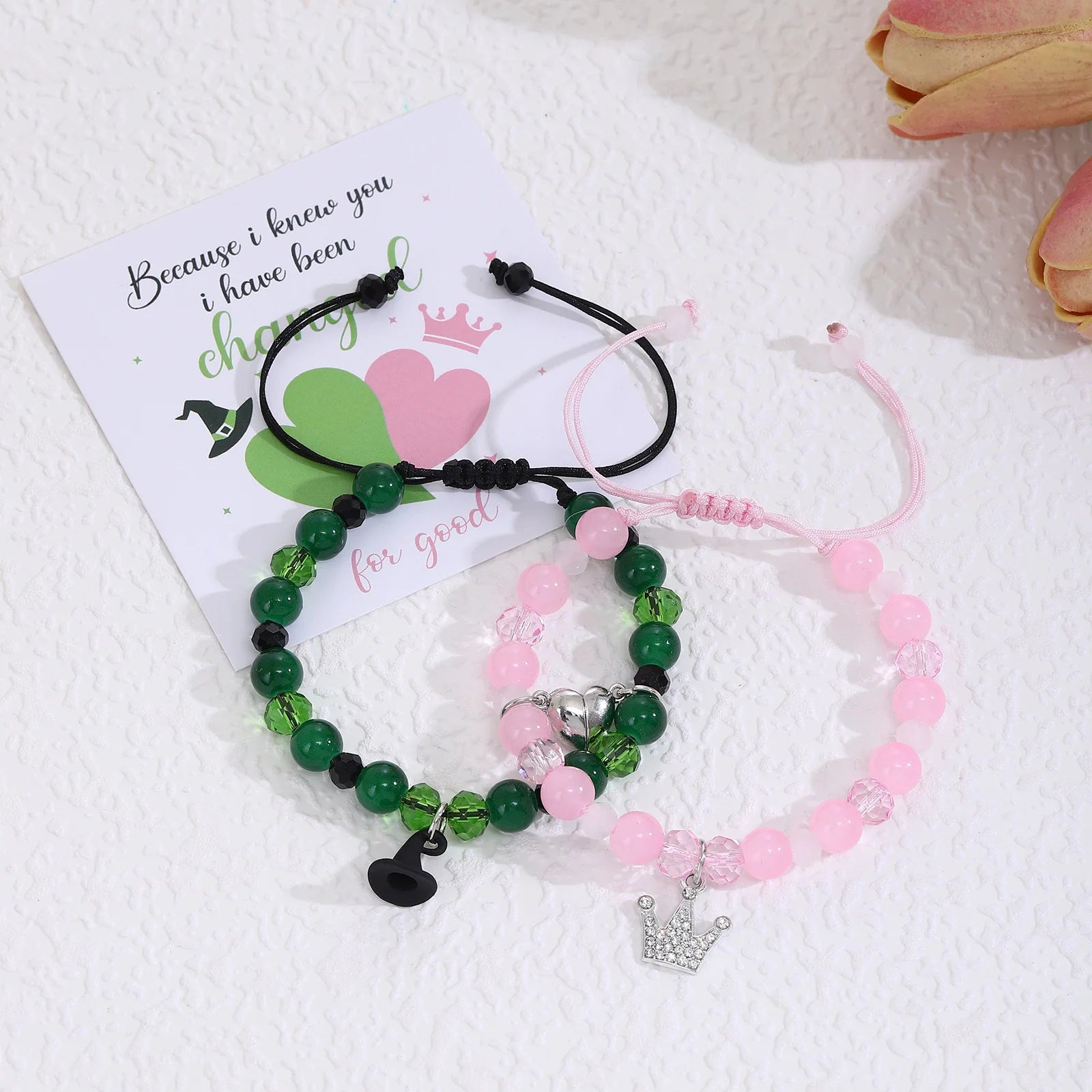 2025 New Wicked Friendship Matching Bracelets Rhinestone Crown Witch Hat BFF Couple Bracelets Valentine's Day Gifts Fans Party