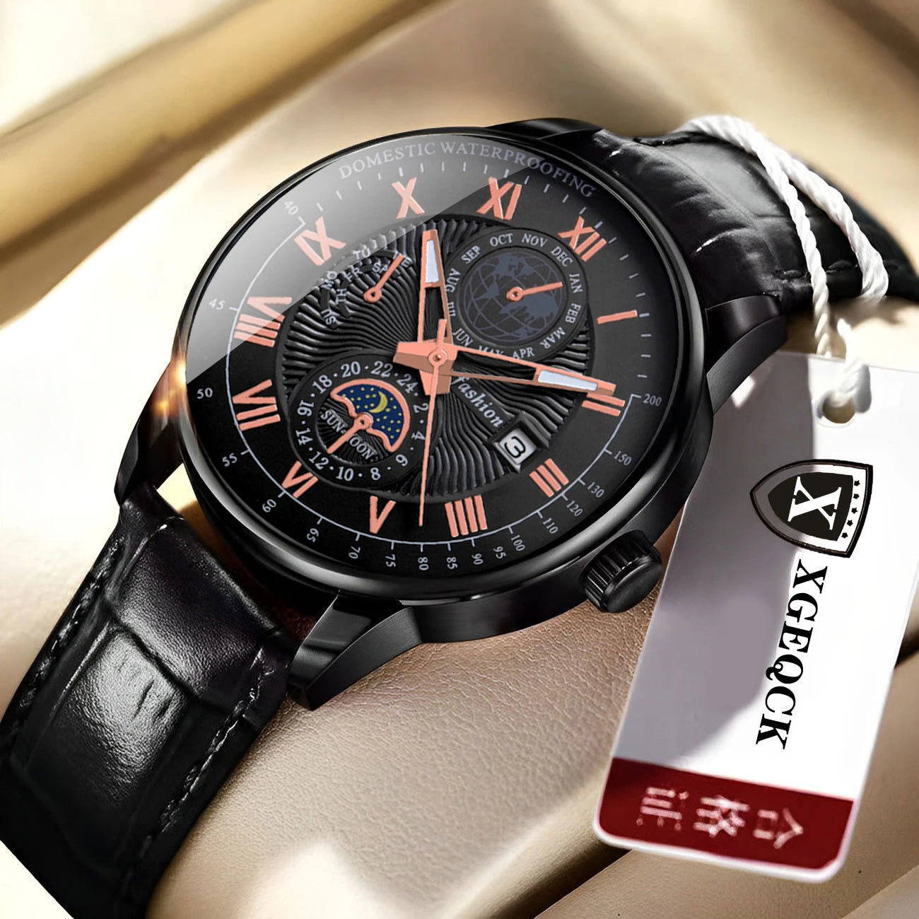 2024 Men Watch Fashion Top Luxury Sport Men's Wristwatch Waterproof Luminous Leather Date Quartz Watches Man clock