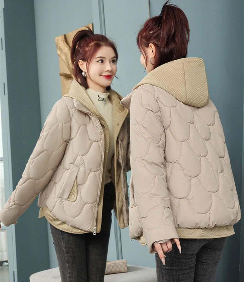 2024 Fashion Coats Korean Style Loose Comfort Quilted Coat Women Jacket Women Parkas Warm Jackets Casual Coat New Winter Clothes