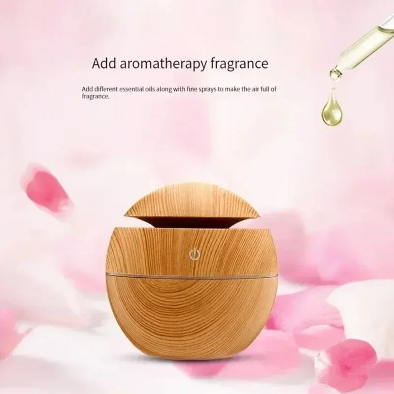 USB Ultrasonic Cool Mist Sprayer Essential Oil Fragrance Mini Home Wood Grain Air Humidifier Electric Air Aroma Diffuser Purifie