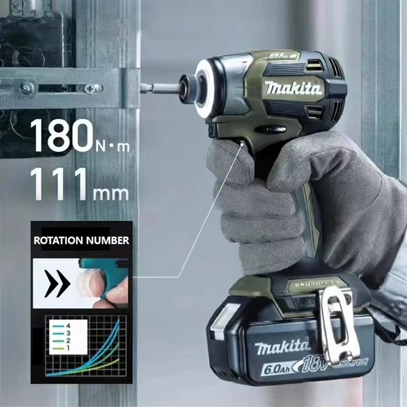 Makita DTD173 18V Cordless Impact Driver 180N·m Brushless Drill for Wood Bolts