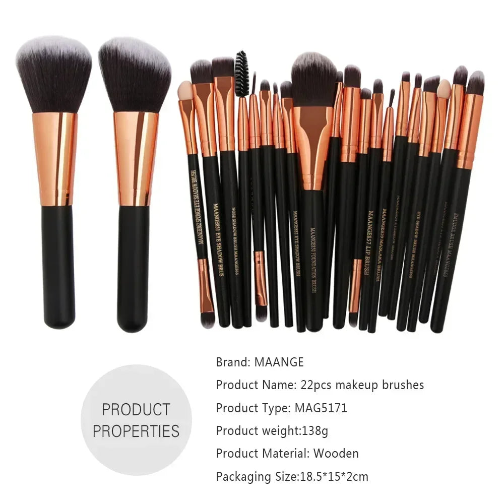 Professional Makeup Brush Tools Set - 3/13/22pcs for Eyeshadow & Eyeliner