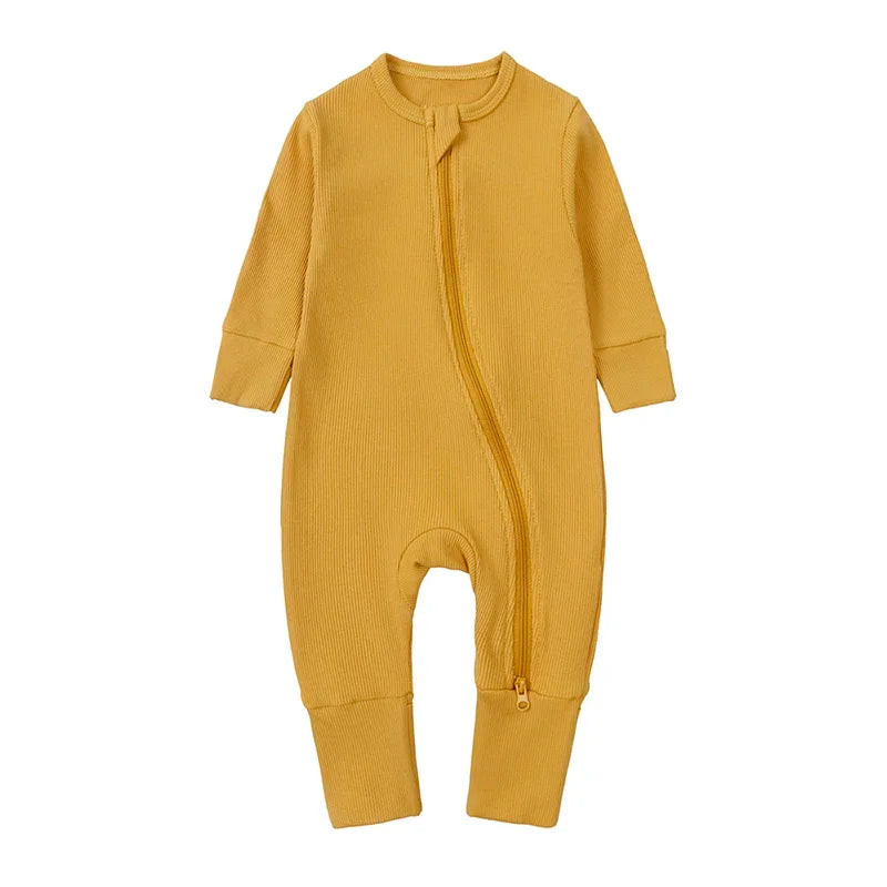 2025 Spring Newborn Baby Boy Romper Thicken Bamboo Infant Clothes Long Sleeve Ribbed Bodysuit Kid Girl Jumpsuit Sleeper Pajamas