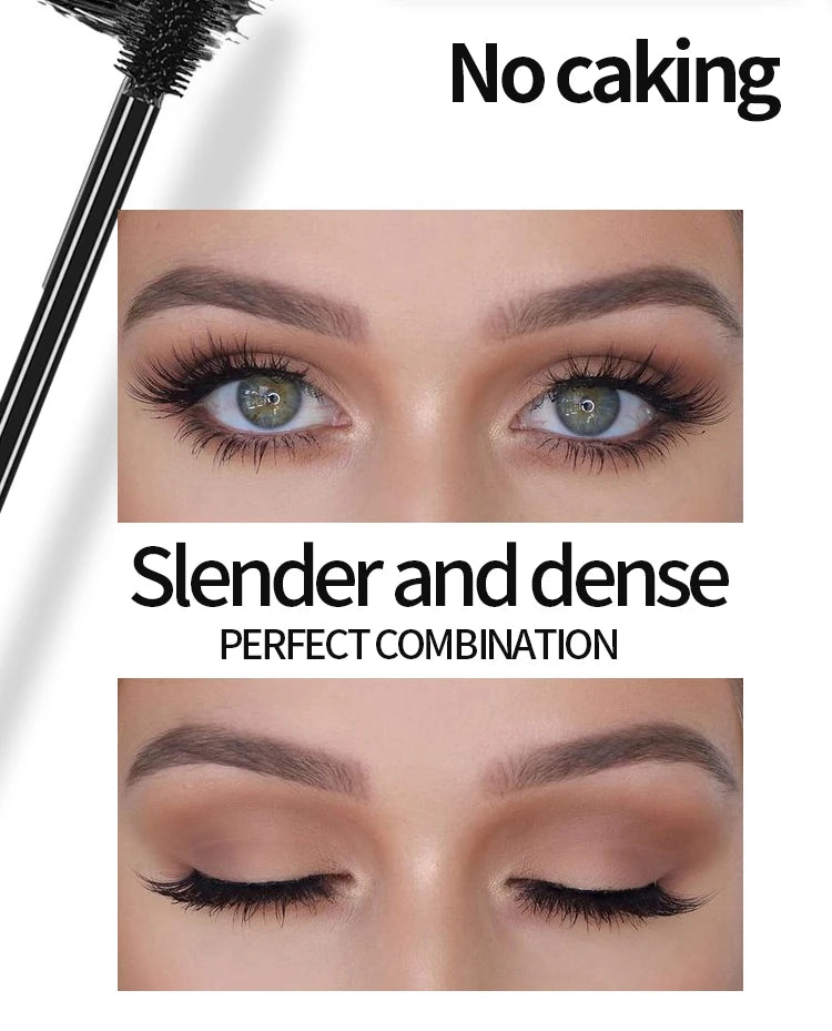 YANQINA 4D Waterproof Eyeliner & Mascara Set - Thick Curl, Eyebrow Pencil Makeup