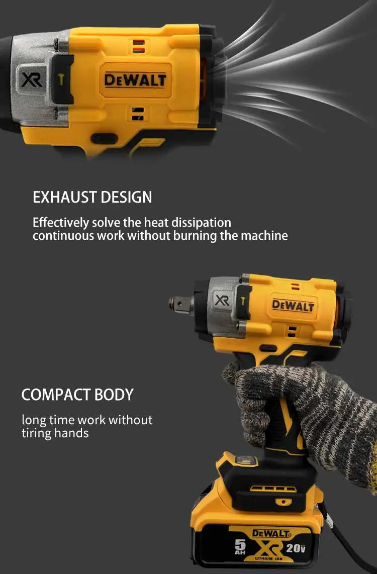 Dewalt 20V Brushless Impact Wrench: 3000RPM Cordless  for Car & Truck Repairs