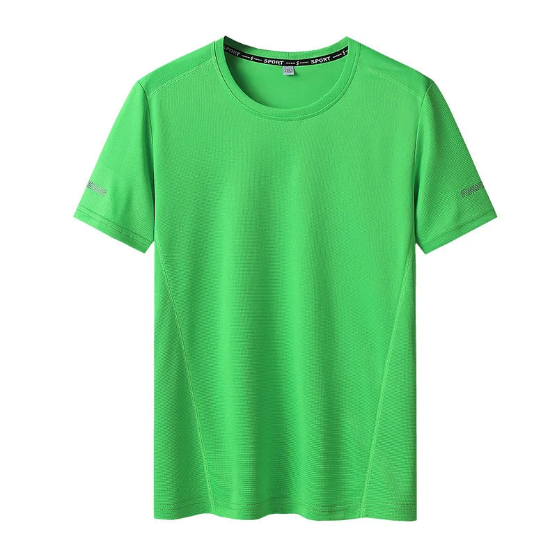 "Men's 9XL Quick-Dry T-Shirt - Plus Size, Round Neck, Short Sleeve, Oversized Tee"