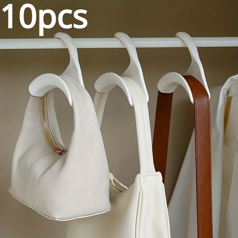 10pcs Space-Saving  Hooks for Hats, Scarves, Handbags, & Wardrobe Organization