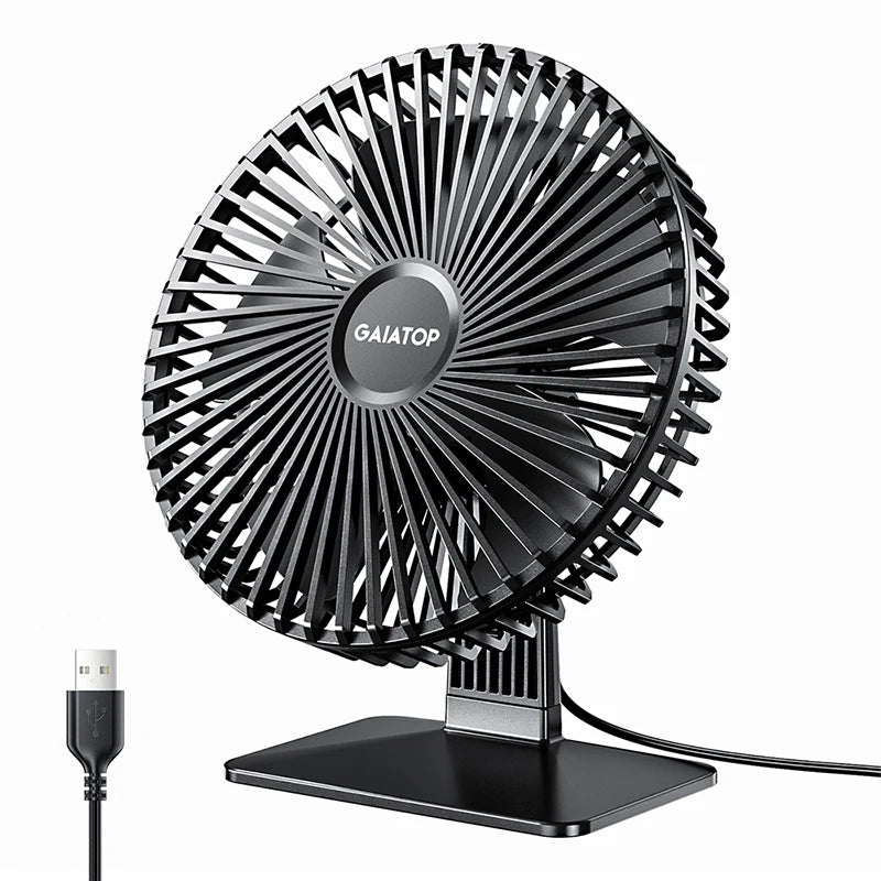 GAIATOP Desk Fan Portable USB Fan 90° Adjustable Cooling Fan Mute 4 Speed Adjustment Ultra Quiet Suitable For Home Desk Office