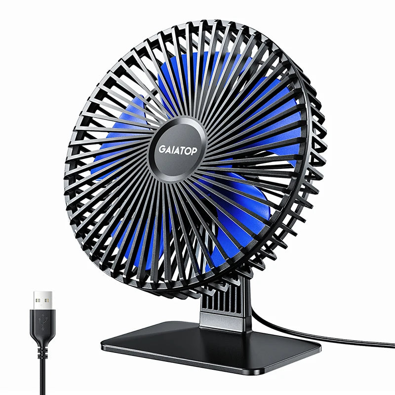 GAIATOP Desk Fan Portable USB Fan 90° Adjustable Cooling Fan Mute 4 Speed Adjustment Ultra Quiet Suitable For Home Desk Office